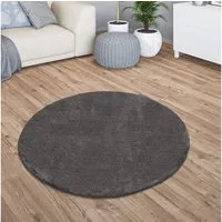 TT Home Teppich Diele, Esszimmer, Flur, Schlafzimmer, Wohnzimmer, Rund, Höhe: 14 mm, Wohnzimmer Kurzflor Einfarbig Modernes Design Waschbar