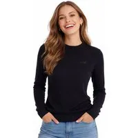 Cocain underwear Strickpullover Damen 100% Baumwolle Rundhals dünnes Feinstrick (1-tlg) optimaler Ganzjahrespullover - Langarm - für Alltag & Freizeit