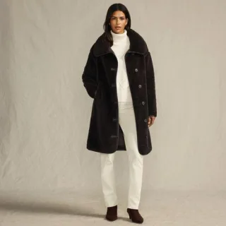 Webpelzmantel für Damen, Damen, size: regular, Braun, Polyester, by Lands' End