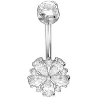PIERCINGLINE Bauchnabelpiercing Titan Bananabell mit Innengewinde KRISTALLBLUME (Bananabells, 1-tlg)