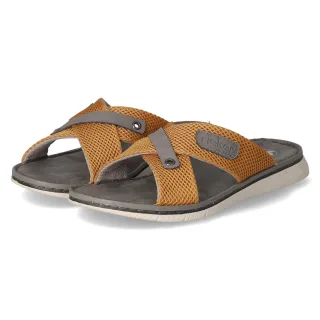 Rieker Pantoletten  Gelb - Gr. 41 -  Leder und Synthetik