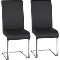 Yaheetech Esszimmerstuhl 2/4/6-er Küchenstuhl (2 St), Schwinger Polsterstuhl mit Ergonomischer Rückenlehne & Metallbeine