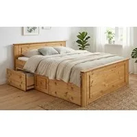 OTTO home Massivholzbett Hugo, FSC® zertifiziert, Landhausstil, zeitlos und edel (auch als Super Sparset inklusive Schubkästen), Stauraumbett, extra belastbar, Made in EU, viele Breiten