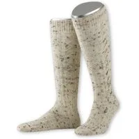 Lusana Trachtensocken Kniestrümpfe Herren - L8995T - naturmeliert, nussmeliert