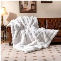 Wohndecke, COSTWAY, Kuscheldecke, Sofadecke, luxuriöse Felldecke, 153 x 203 cm