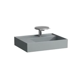 LAUFEN Waschtisch Kartell · LAUFEN 460x600x150, 1 Hahnloch, ohne Überlauf, Ablage links, graphit ma H8103357581111