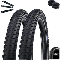 maxxi4you Fahrradreifen 2 x Schwalbe Marathon Plus MTB 29 x 2,35 (60-622) + 2 x DV19 inkl. RH