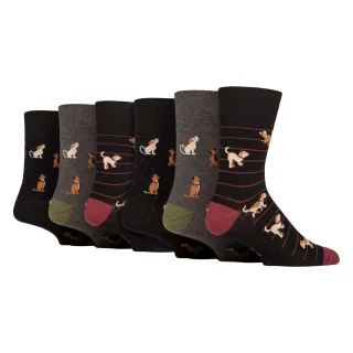 6 Paar Herren NON-ELASTISCHE Baumwollreiche Socken mit neuartigen Mustern
