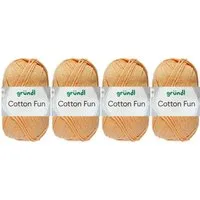 Gründl 4x50 Gramm Gründl Cotton Fun Wollset (von einer Farbe) Häkelwolle