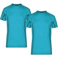 James & Nicholson Laufshirt Doppelpack Herren Sportshirt modische reflektierende Details JN421 (Doppelpack, 2 Stück) Feuchtigkeitsregulierend, atmungsaktiv und schnell trocknend