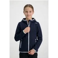 CMP Strickfleecejacke KID G JACKET FIXED HOOD wärmende Strickfleecejacke aus Polyester, mit Kapuze und Kinnschutz