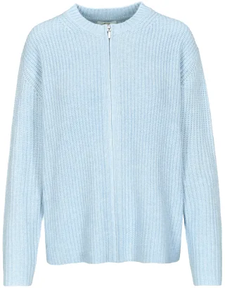 zab company - Da. Strick-Jacke, 1/1 Arm himmel blau mel. - Gr. - XL