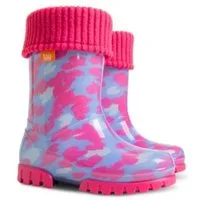 Demar Kinder Gummistiefel mit Einlage Stiefel gefüttert Herzen LUX Gummistiefel