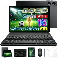 Aorlym P11 Pro Android 16 Tablet mit Tastatur,90Hz,128GB ROM,8800mAh,11 Zoll Tablet (11", 128 GB, Android 16, WiFi, 48GB RAM (8 + 40 GB erweitert), GPS, Face ID, 5G WiFi, Gemini AI)