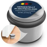 PHOS Design Türstopper aus massivem Edelstahl und Viton® Gummi-Puffer, Boden-Türstopper