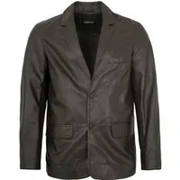 Maddox Lederjacke Claudio MADDOX - Herren Lederjacke Sakko Lammnappa dunkelbraun