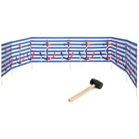 Garronda Windschutz Strand Sichtschutz 8m lang mit Gummihammer Garten Meer GAEX001