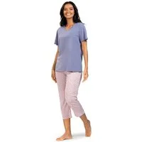comtessa Schlafanzug Summer Whisper (Set, 2 tlg., 2-teilig) Damen Pyjama 2-teilig 7/8 Hose Baumwolle große Größen