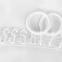 Bestlivings Gardinenstange, 1-läufig, Gardinenring - weiß - Ø28mm, Gardinenring (silber) Ø40mm , Gardinenringe Ø40mm inkl. Faltenleghaken