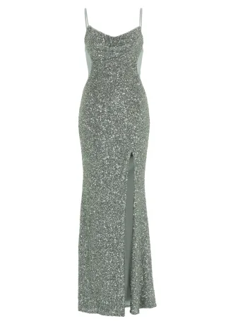 hey kyla - Slipdress mit transparenter Rückenpartie mint ice - Gr. - 38