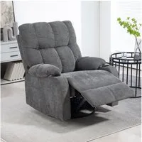 HOMCOM Relaxsessel Fernsehsessel mit Liegefunktion, Schaukelfunktion und Becherhalter (TV-Sessel, 1-St., Ruhesessel), für Wohnzimmer, Dunkelgrau