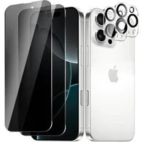 SmartUP Displayschutzglas 2X Schutzglas für iPhone 16 Pro Sichtschutz Display Kamera Panzerfolie für iPhone 16 Pro, Blickschutz, Anti-Spy