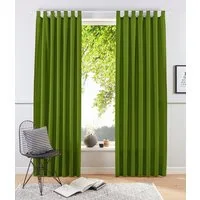 OTTO home Vorhang Raja (2 St), Schlaufen, blickdicht, Polyester, 2er-Set, Bestseller, einfarbig, modern, pflegeleichte Mikrofaser