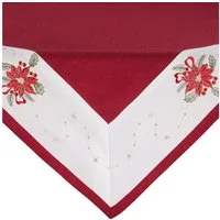 Erwin Müller Mitteldecke Mitteldecke "Weihnachtsstern", Leinen-Optik Blumen