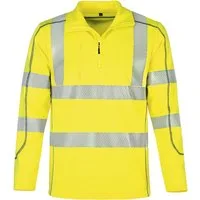 vizwell Funktionsshirt Warnschutz Coolpass-Fleece Arbeitsshirt leuchtorange oder leuchtgelb