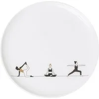 Räder Teller räder Hobby Geschenkteller Yoga Porzellan Weiß