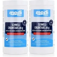 mediPOOL Poolpflege mediPOOL Schnell-Chlortabs 1kg - Anhebung des Chlorgehalts (2er Pack)