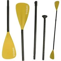 24Move Doppelpaddel, Premium Stand Up Paddle Aluminium, verstellbar, 4-teilig SUP-Paddel, (2 in 1 Paket, als Einzelpaddel oder Doppeltes Paddel, orange), für Paddelboards, Kajakboot und Ruderboot, universell einsetzbar
