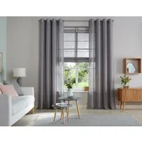 OTTO home Gardine Fiete (1 St), Ösen, halbtransparent, Leinen Optik, monochrom, basic, pflegeleicht, verschiedene Größen