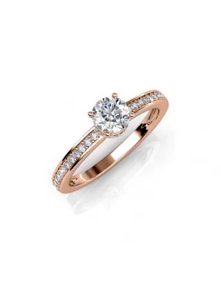 Elise Ring - Roségold und Kristall