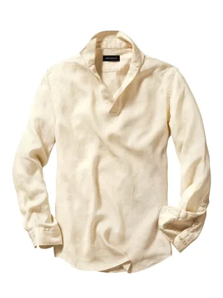Mey & Edlich Herren Zeitsparer-Schlupfhemd Beige 100 % Leinen