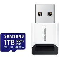 Samsung Pro Plus 1TB + USB-Kartenleser Speicherkarte (1000 GB, UHS Class 3, 180 MB/s Lesegeschwindigkeit)