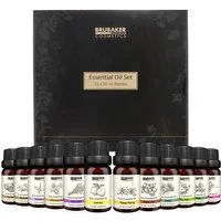 BRUBAKER Duftöl 12er-Set Ätherische Öle 12 x 10 ml (Patchouli Salbei Ylang-Ylang Kardamom Argan Teebaum, Lavendel Rose Rosmarin Kamille Zitrone Zeder), Ätherische Öle Aromatherapie Geschenkset