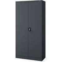 Jan Nowak Mehrzweckschrank Metall Mehrzweckschrank abschließbar 90 cm DAWID 3 Zonen Stahl (0,6 mm Wandmontage möglich PZH-zertifiziert DSGVO-konform) Putzschrank Kleiderstange Schloss 2 Schlüssel robust 11 Farben