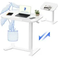 FLEXISPOT Beistelltisch Höhenverstellbar Betttisch mit neigbarer Tischplatte, Laptoptisch (C-Form, ideal für Sofa, Bett & Lesestunden), mit stufenloser Höhenverstellung, 360° Rollen & einfacher Montage