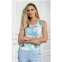 Passioni Tanktop mit Spitzendetails und Strassverzierung