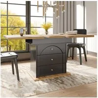 OKWISH Esstisch Multifunktionaler Ausziehtisch (Ausziehbarer Teleskoptisch 110-140 cm, Platzsparend & Multifunktional, 1-St)