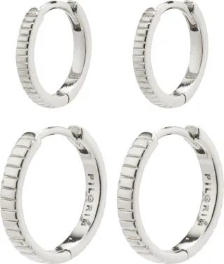 pilgrim - Huggie Creolen - Happy silver - Gr. - OS