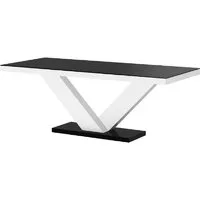 designimpex Esstisch Design Tisch HE-999 Schwarz / Weiß Hochglanz ausziehbar 160 bis 256 cm