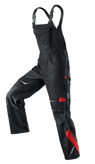 KÜBLER PULSSCHLAG Latzhose schwarz/mittelrot 44 - 3324 5353-9955-44