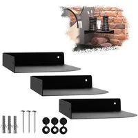 SO-TECH® Wandregal Eckregal HOVER 20/30 x 15/20 x 3 cm inkl. Befestigungsset, 3-tlg., Wandmontage, für Bad Küche oder Wohnzimmer, Schwarz