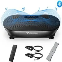 MERACH Vibrationsplatte Vibrationsplatte leise & kompakt - Ideal für Zuhause, 150 W, 99 Intensitätsstufen, (Inkl. Fernbedienung, 150W Motor, 99 Stufen, LED-Display, 1 tlg., Platzsparend, Heimtrainer für Ganzkörpertraining & Durchblutung), max. Benutz