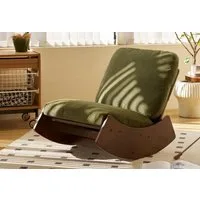 LVHOM Schaukelstuhl Relaxsessel ohne Armlehnen, gepolstertem Kissen, Massivholzrahmen (Chenille/Cord, ergonomische Rückenlehne, robust und langlebig, bis zu 150kg, pflegeleicht, einfach zu montieren), für Wohnzimmer,Arbeitszimmer,Schlafzimmer,Freizei