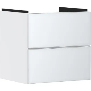 hansgrohe Xevolos E Waschtischunterschrank 54175320 580x555x475mm, 2 Schubladen, mattweiß, weiß metallic