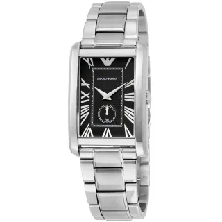 Emporio Armani AR1608 Rechteckig Schwarzes Zifferblatt Herrenuhr