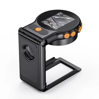 Handheld Digital Microscope 500X Magnification Foldable 2MP Camera 2 Inch IPS Screen 8 LED Adjustable Light Type-C Port